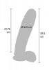 Dildo 10 inch with Balls Light skin tone
